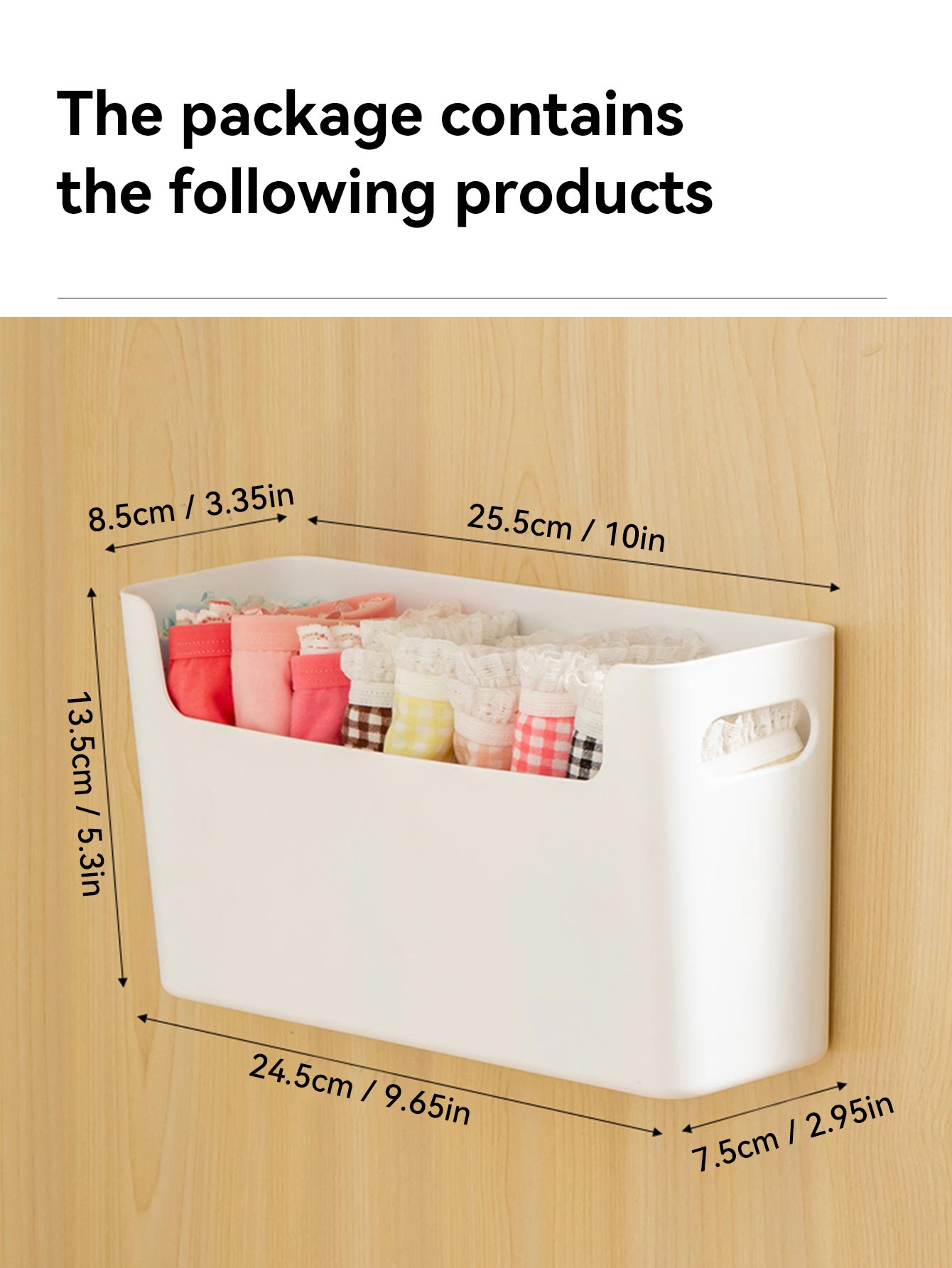 WORTHBUY Underwear Bra Socks Plastic Storage Organizer Wall Mounted Cabinet Storage Organizer Drawers Storage Box For Bedroom: WHITE