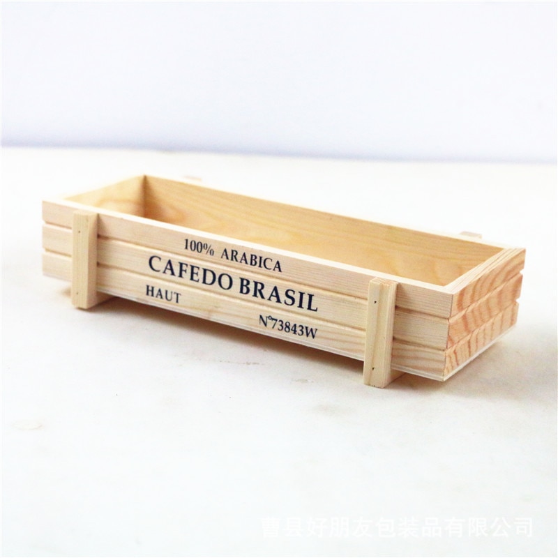 Maceta de madera para decoración de jardín, macetas, almacenamiento de artículos variados, suculentas, cajas de almacenamiento de madera, decoración del hogar: light