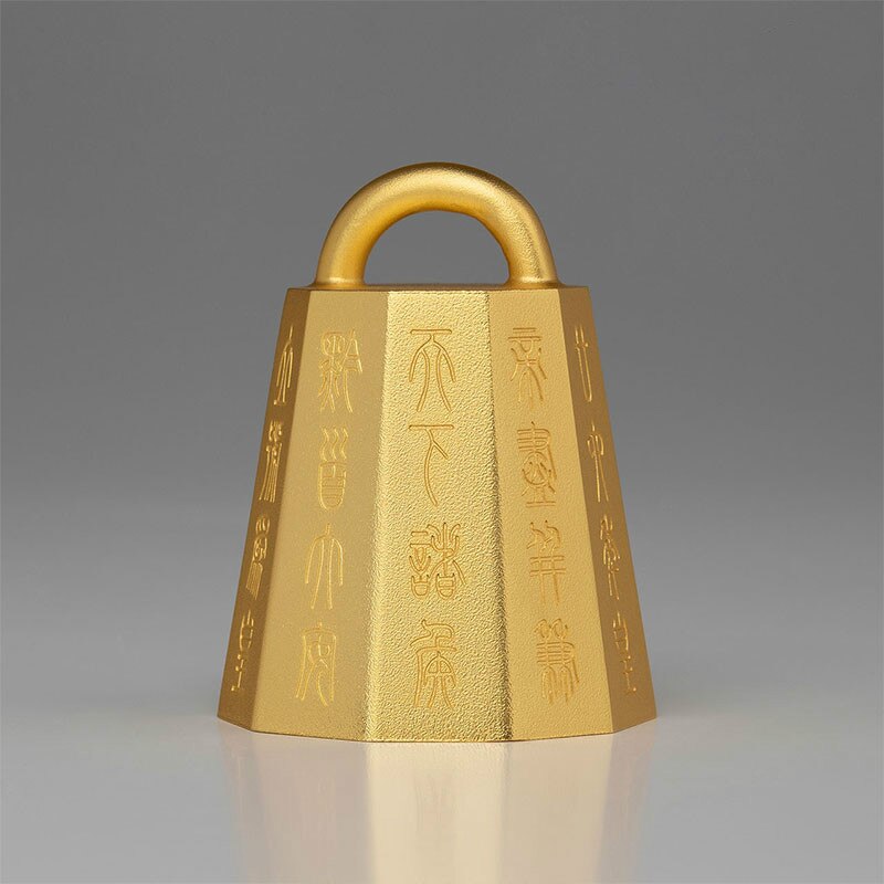 Draagbare Messing Paperweights Imitatie Qin Dynastie Paperweights Kleine Gilt Craft Home Decoration Chinese Kalligrafie Paperweights