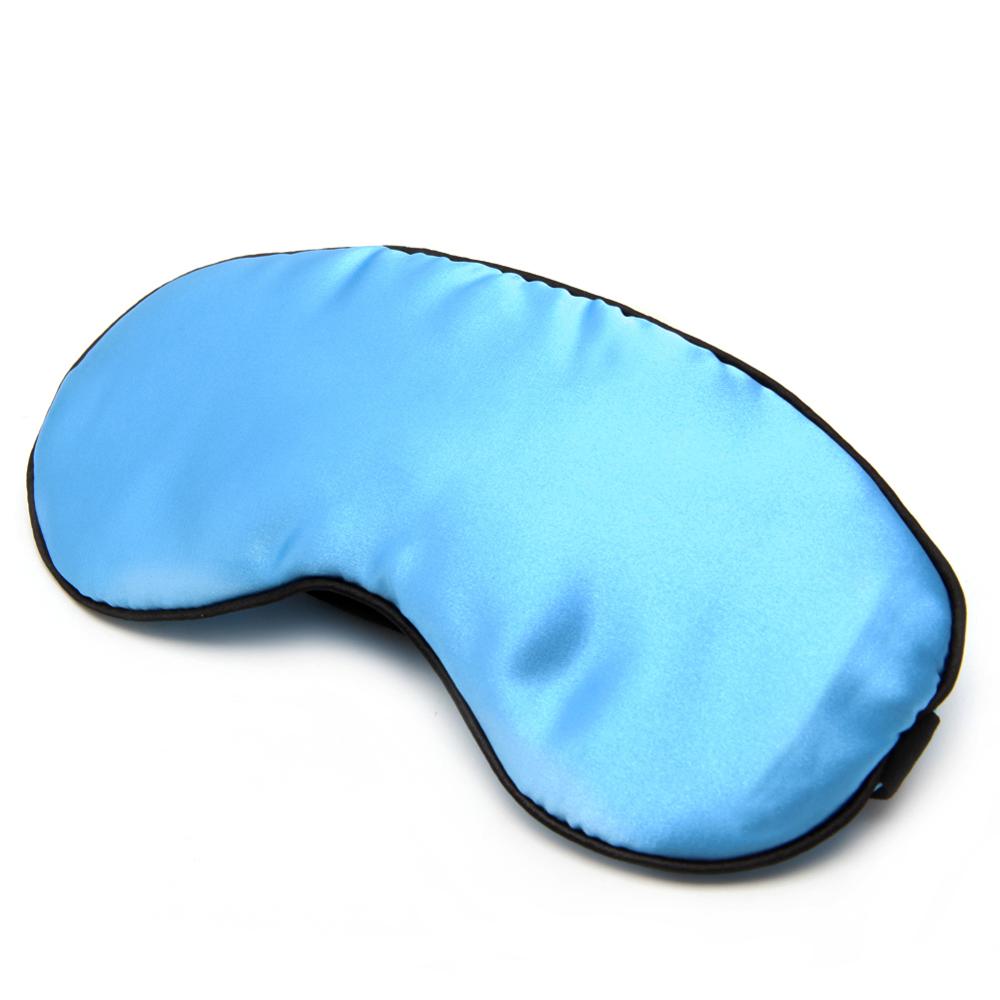 1pc søvnmaske i ren silke, polstret skyggebetræk, rejseafslapningshjælp til bind for øjnene  d0ue: Blå
