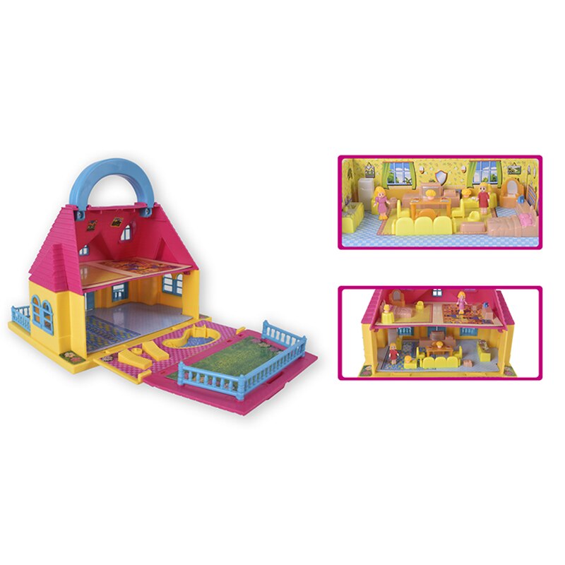 Maison de jouets pour enfants, valise de poupées, ensemble d'assemblage, Kits de construction, maison de poupée, accessoires, maison de villa, bricolage