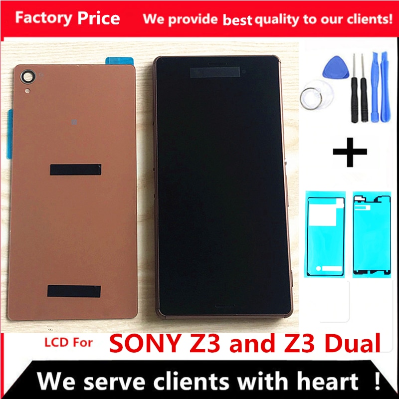 5.2 "Lcd Voor Sony Xperia Z3 D6603 D6643 D6653 Lcd Touch Screen Digitizer Met Frame Back Cover Assembly reparatie Onderdelen