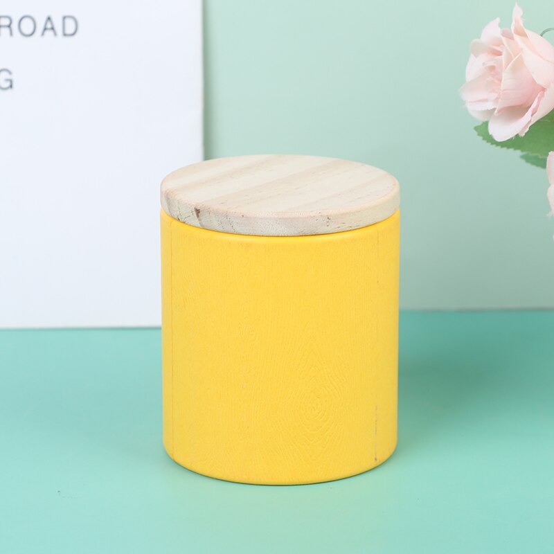 Nouvelle boîte à thé colorée couleur bonbon, couvercle en bois, petite boîte ronde en étain, de mariage, boîte de rangement vide, organisateur de Grain, 1 pièce: YL