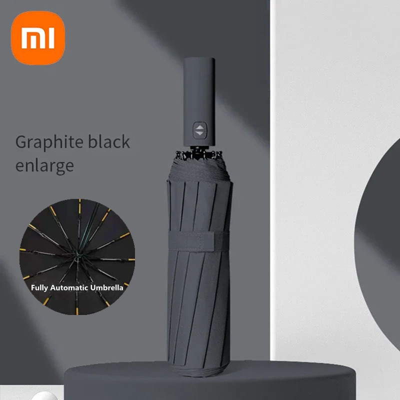 Xiaomi-Paraguas automático para exteriores, sombrilla de Color sólido de 24 huesos, ligera y plegable, de gran tamaño, con protección Uv
