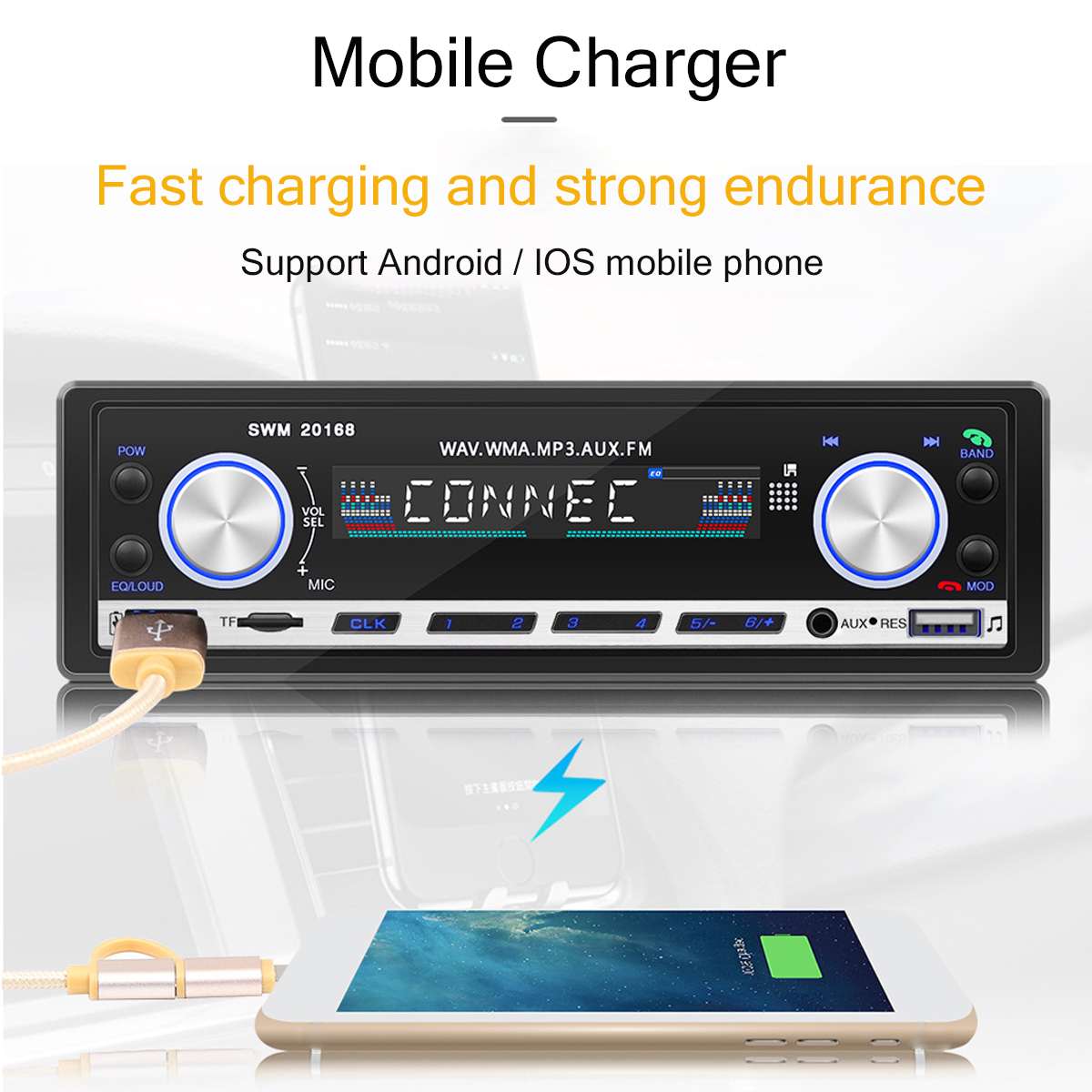 12V 1Din Car Radio Stereo Auto Autora MP3 Player bluetooth With Remote Control AUX USB SD FM U Disk 12V Support Reverse Image