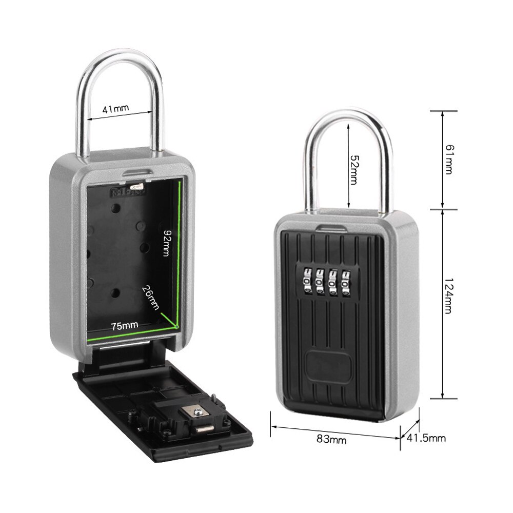 Caja de Seguridad para colgar en la pared, candado de almacenamiento de llaves al aire libre, combinación de 4 dígitos, contraseña, soporte de llave de código reiniciable, Hider