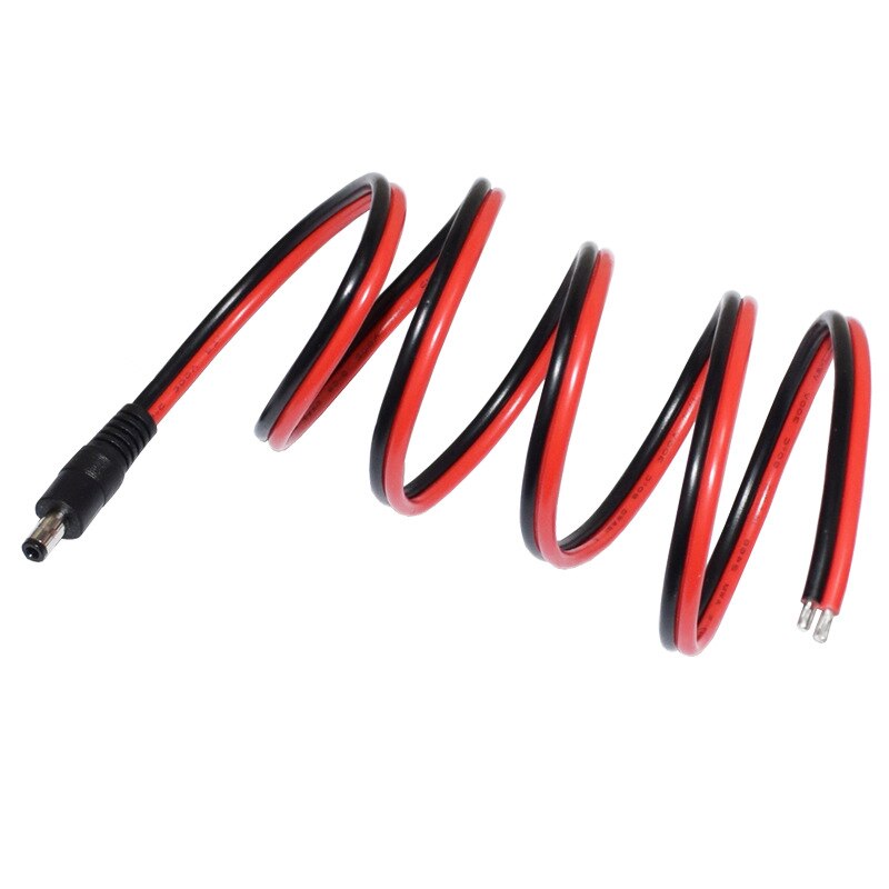 DC Power 12V 5.5mm x 2.5mm DC5525 Barrel Male Plug Connector Pigtail 14 AWG 3 ft.