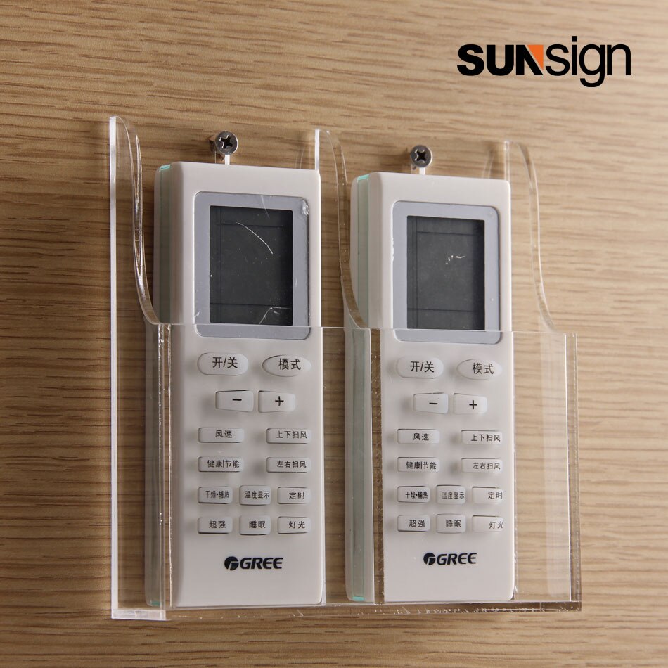 Wall-mounted Transparent Acrylic Storage Box/Remote Control Holder for Hotel/Bedroom/Office