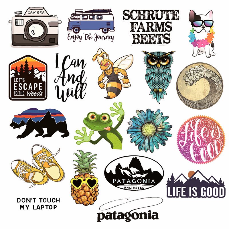 19Pcs Lovely Cartoon Series Waterproof Computer Stickers for Laptop Refrigerator Luggage Decal Stickers For MacBook/HP Notebook