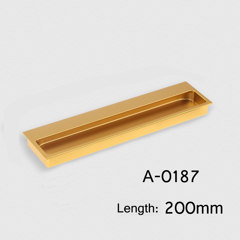 15.75" Black/Gray/Embedded Stealth Door Handle Slotted Drawer cupboard wardrobe hidden door handles sliding door pull: A-0187-200