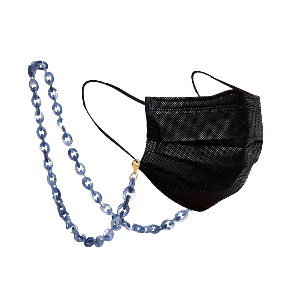 Teamer Cadena de soporte para mascarillas faciales para mujer, collar decorativo de que sujeta tu máscara alrededor de tu cuello, cadena de gafas acrílicas: dark blue