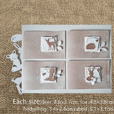 Håndverk metall skjæringe dø skjære dø vakre dyr dekorasjon scrapbooking album papir kort håndverk preging stanser: 4 kombinasjon