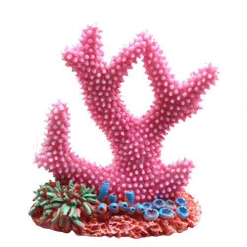 Piedra de Coral Artificial para acuario, ornamento colorido para pecera, Accesorios para tanque: Rosa