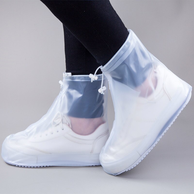 Mannen Vrouwen Waterdichte Schoenen Covers voor Regen Flats Enkellaarsjes Stofkap Organisatoren PVC Herbruikbare antislip Rain Cover voor Schoenen: White / 2XL