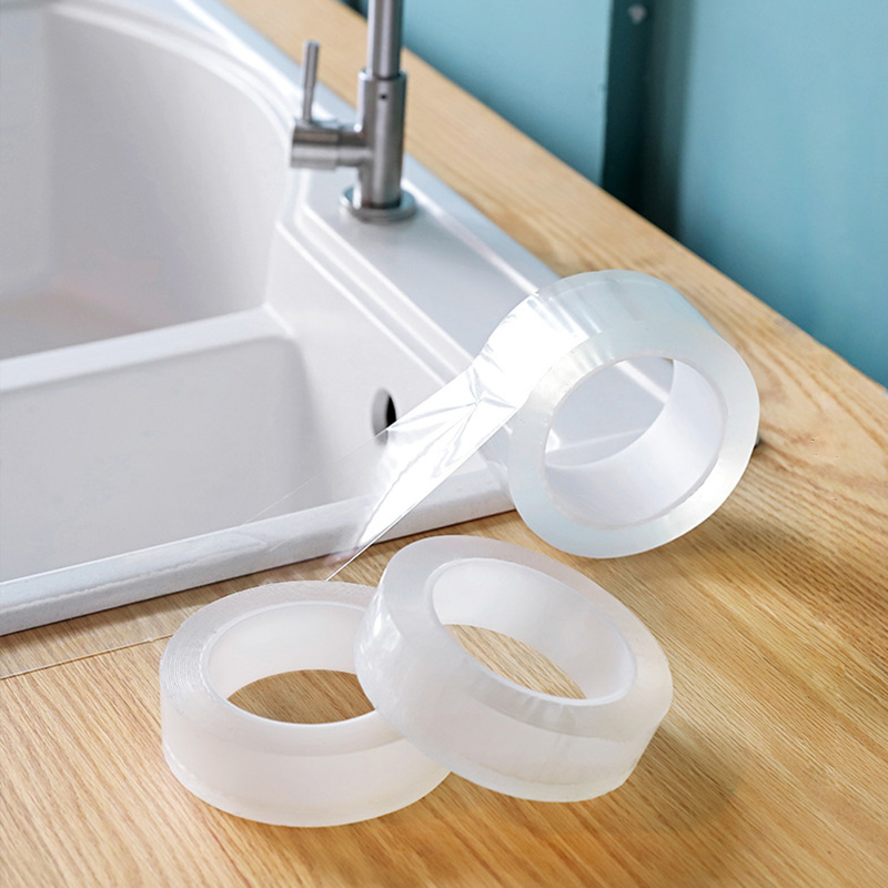 Selvklæbende transparente klistermærker til køkkenvask vandtæt væg hjørne linje tape badeværelse anti-fugt keramik