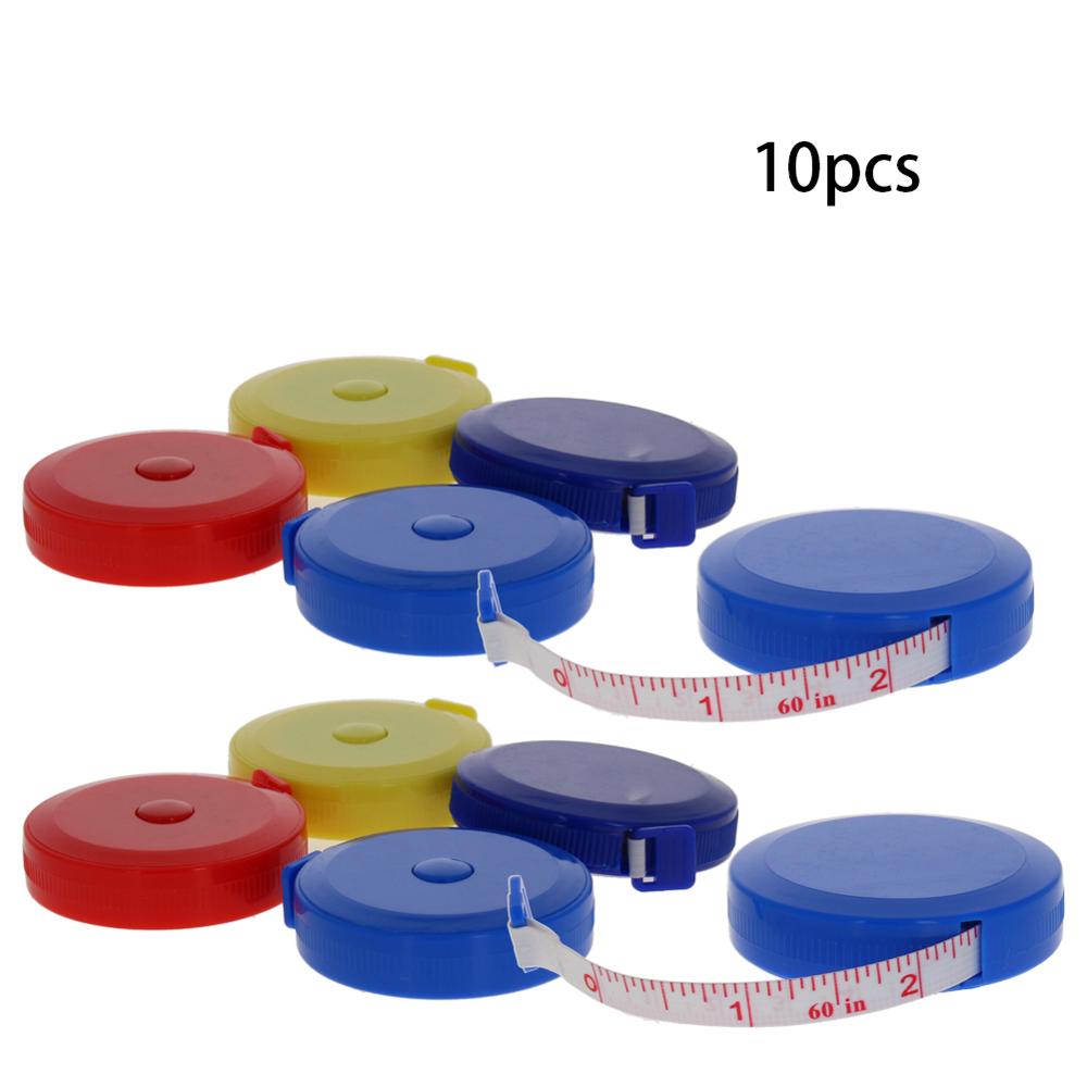 1~10pcs Various Measuring Tapes 1.5m Retractable Metric/Inch Imperial Plastic Ruler Tape Measure For Surveyors