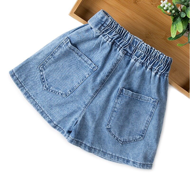 Girls Denim Shorts Blue Summer Children Shorts For Girls Age 4 6 8 10 12 Years Teenage Girl Jeans Kids Bottoms