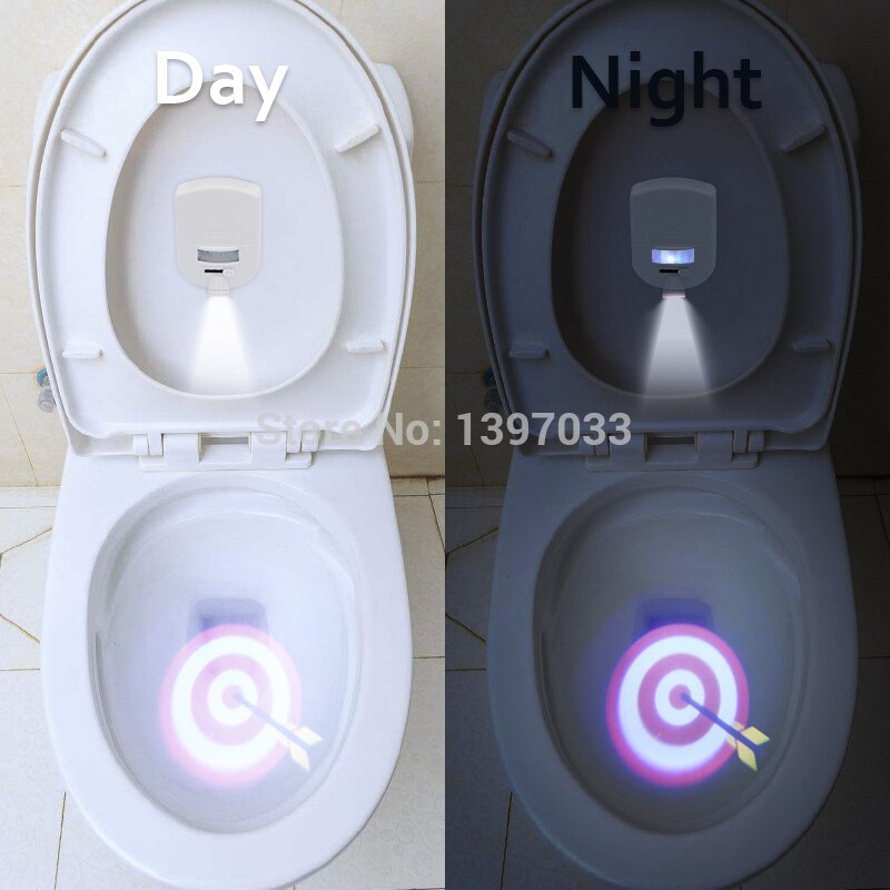 Novelty 4 images Night toilet projection light Battery Auto Body Motion Sensor WC projector Lamp Children toilet light bowl