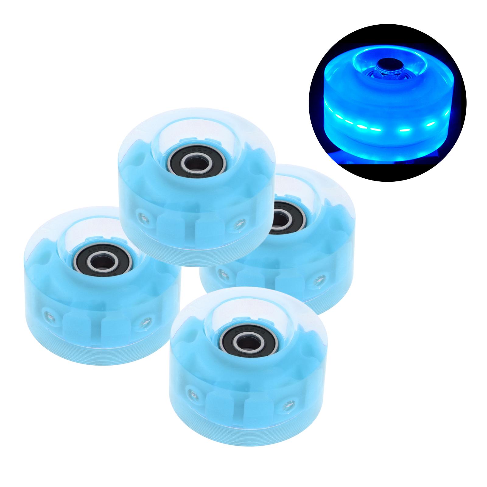 4Pack Quad Roller Skate Wielen Licht Up Lagers Voor Dubbele Rij Schaatsen Grip Lagers Onderdelen Gratis Rollerskate: Blue