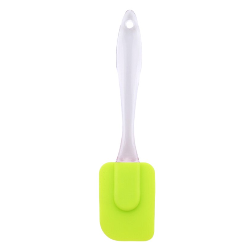  Heat Resistant Integrate Handle Silicone Spoon Scraper Kitchen Utensil Turners Spatula Pan Spatula Cake Kitchen Cooking Tool: Green C