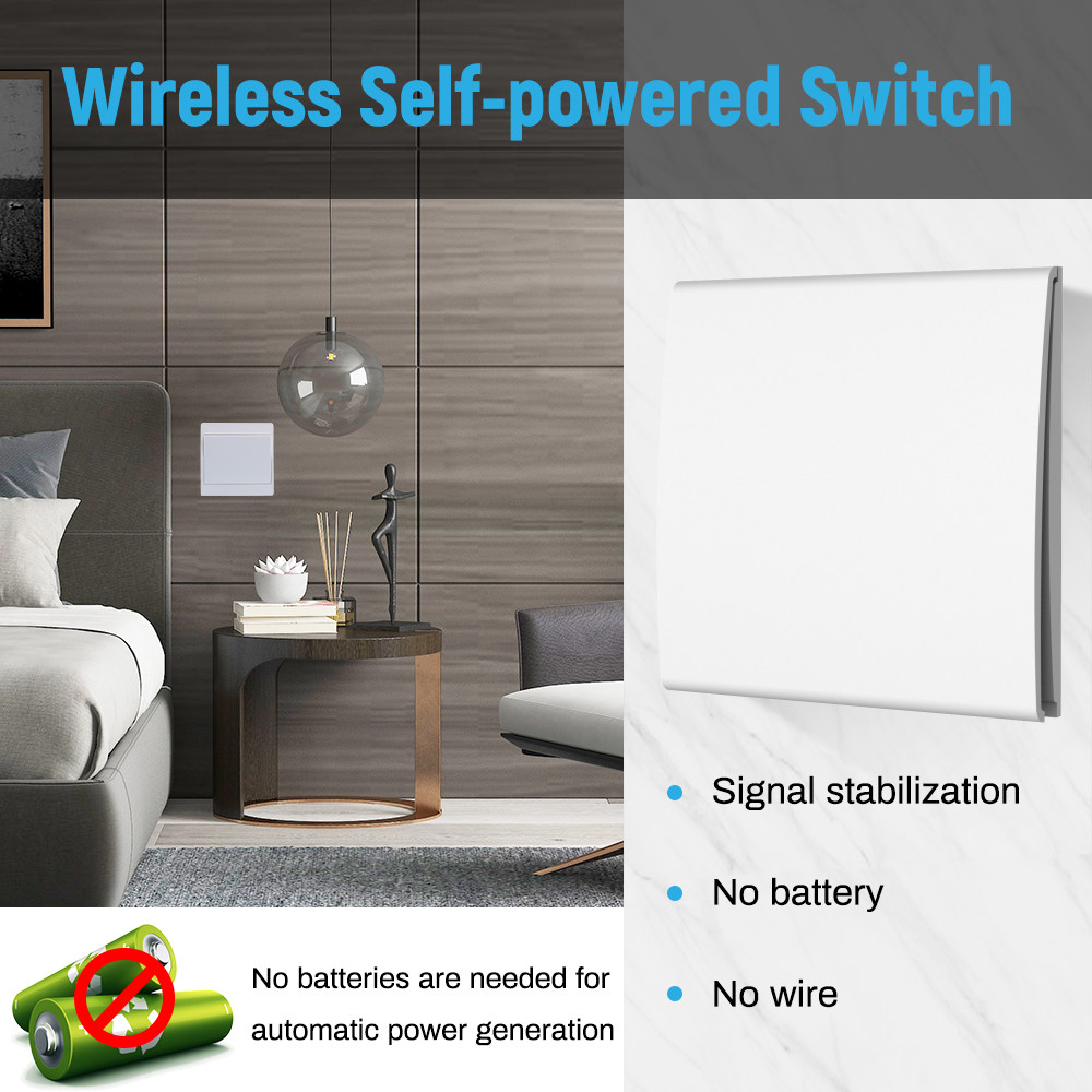 Cerhot interrupteur sans fil auto-alimenté bouton poussoir recevoir relais marche/arrêt interrupteur d'éclairage mural RF pas de batterie pas de câblage interrupteur de lampe à LED