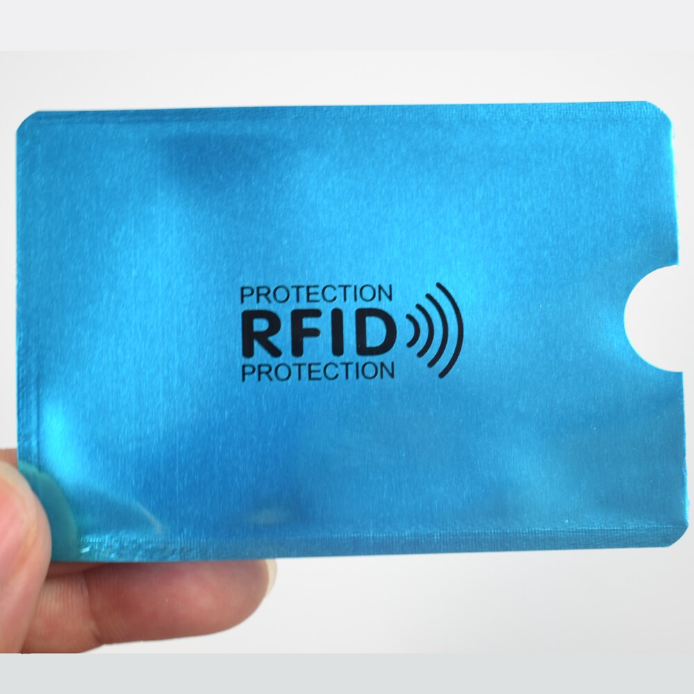 Manchon pour cartes Rfid anti-balayage, 6.3x9.1cm, 1 pièce/lot, blocage des cartes bancaires de Protection, porte-cartes de crédit en Aluminium