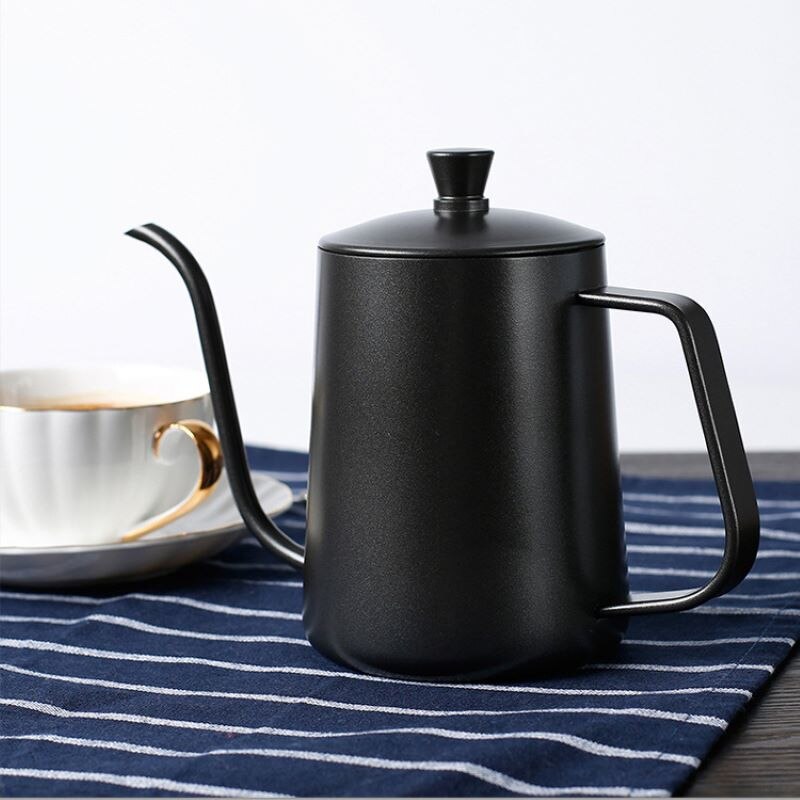350/600ML Drip Kettle Coffee Tea Pot Non-Stick Food Grade Stainless Steel Gooseneck Kettle Swan Neck Thin Mouth With Lid