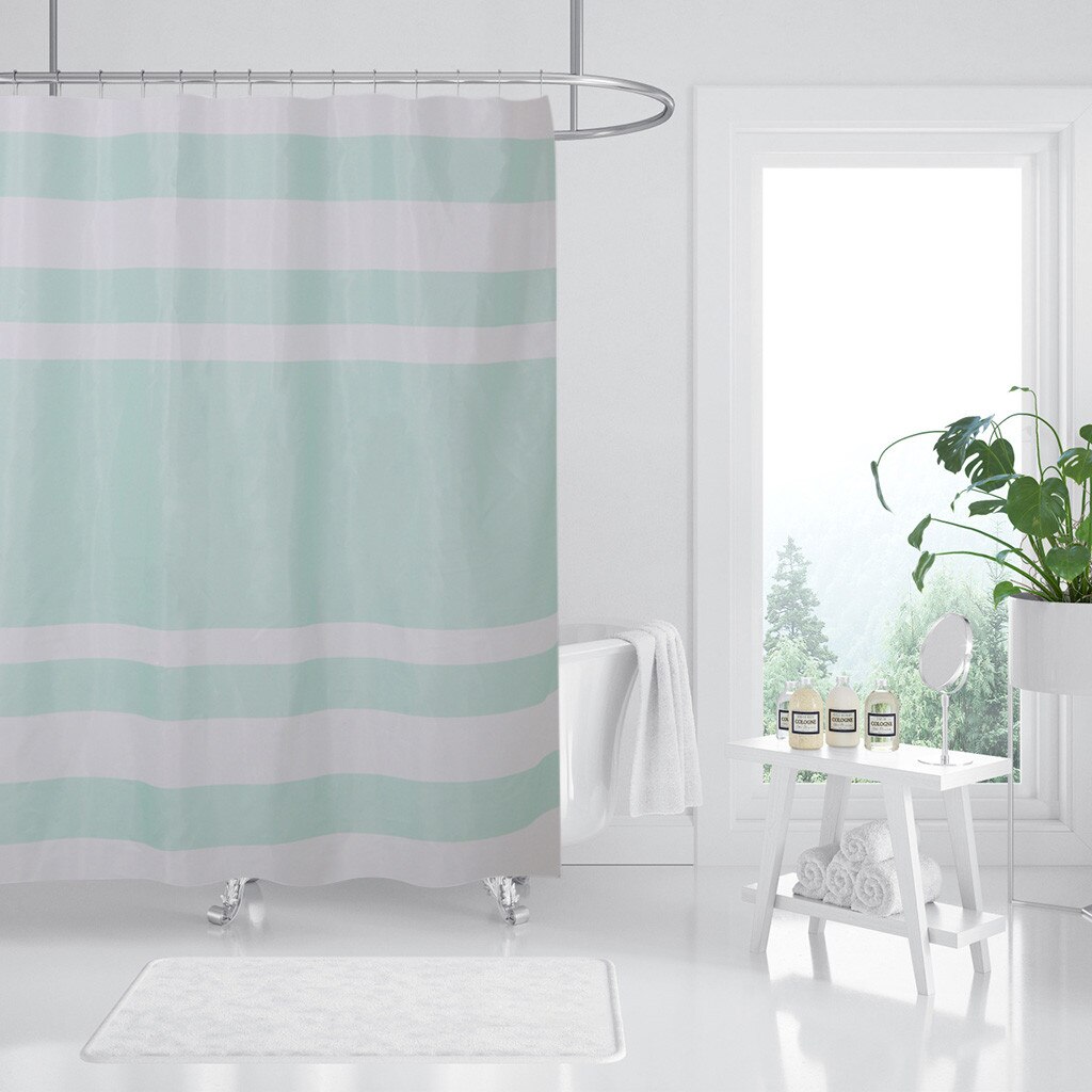 Strepen Badkamer Douchegordijn Geometrische Gedrukt Waterdicht Bad Gordijnen Voor Bad Baden Cover Grote Brede 12 Stuks Haken # R10