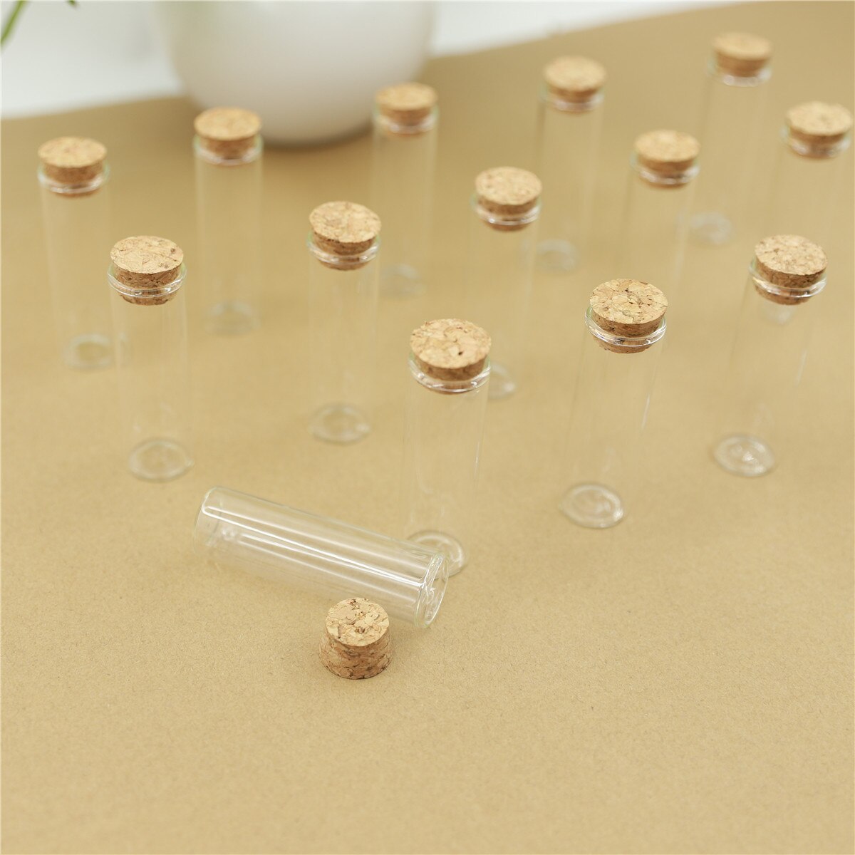 24pieces 22*70mm 15ml Corks Vial Glass Bottles Test Tube Stopper Mini Spice Bottles Container Small DIY Jars Tiny Bottles glass