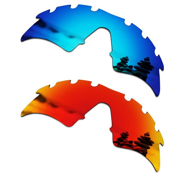 SmartVLT 2 PCS Gepolariseerde Zonnebril Vervanging Lenzen voor Oakley M Frame Sweep Geventileerde Ijs Blauw en Fire Red: Default Title