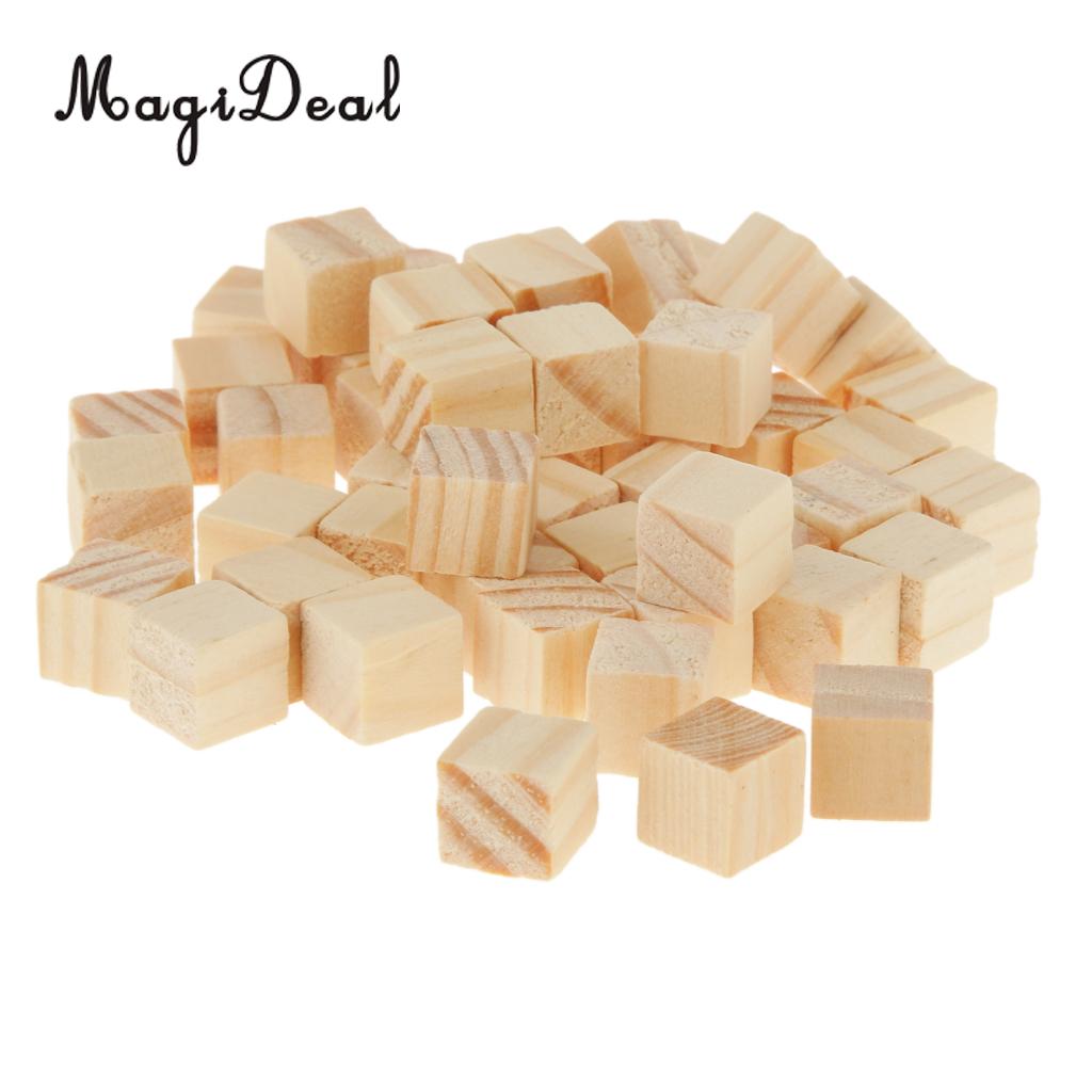 Magideal 50 Stuks Houten Vierkante Tegels Voor Ambachten Hout Family Fun Board Games Grote Crafting Accessoire Kinderen