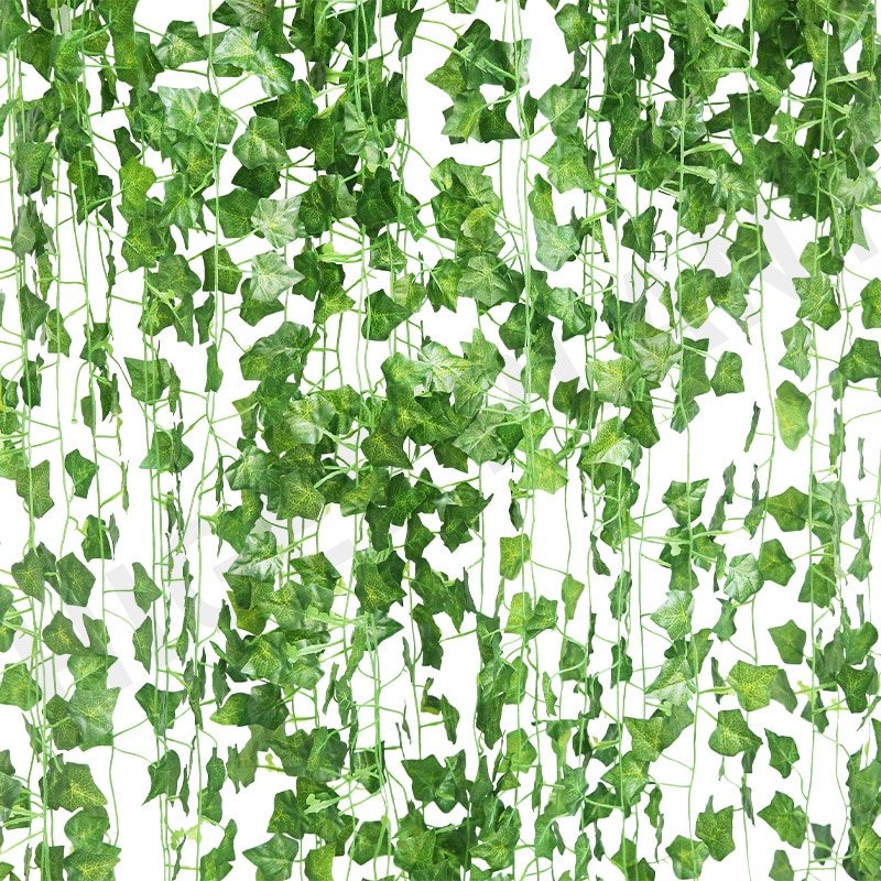 230cm grønne silke kunstig hængende efeu blad krans planter vin drue blade 1pc hjem badeværelse dekoration havefest indretning