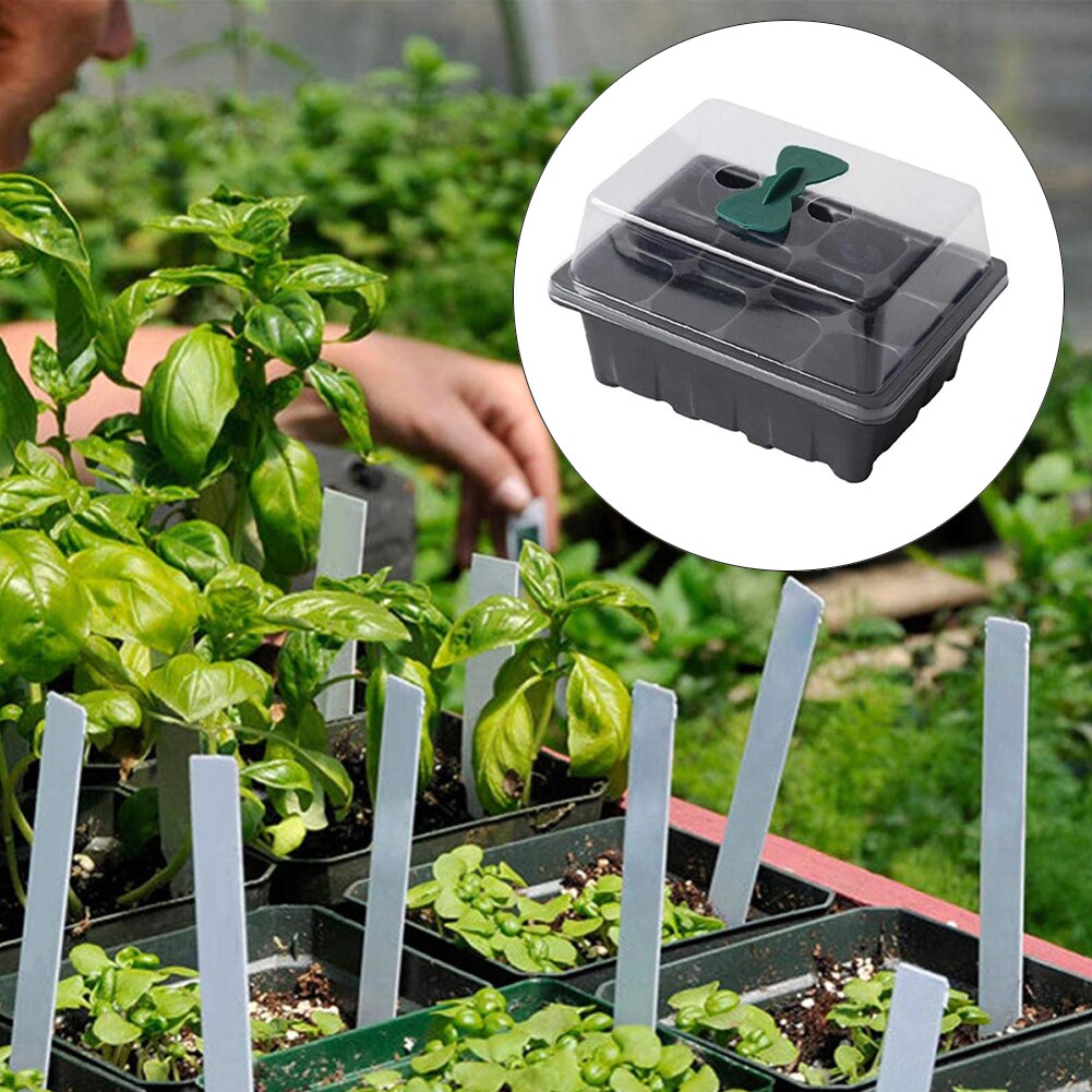 12 agujero vivero ollas semilla para plantar set de bandejas de caja para germinación bandeja semillero jardín protector de cultivo suministros de jardinería . Exclusivo.