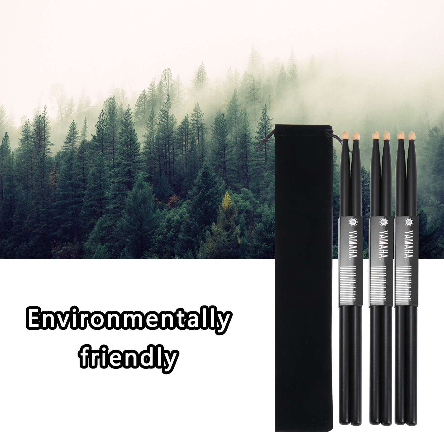 1 Pair Black With Carrying Bag Drumsticks 5A Drum Sticks Musical Instruments Classic Percussion Instruments Accessories