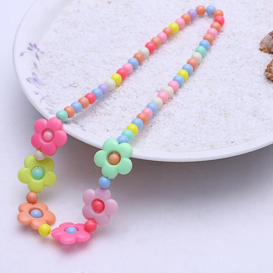 Gelegentliche Farbe Blumen Schmuck einstellen für freundlicher Nette Halskette Armbänder für Mädchen Prinzessin Strand Schmuck Baby freundlicher T163
