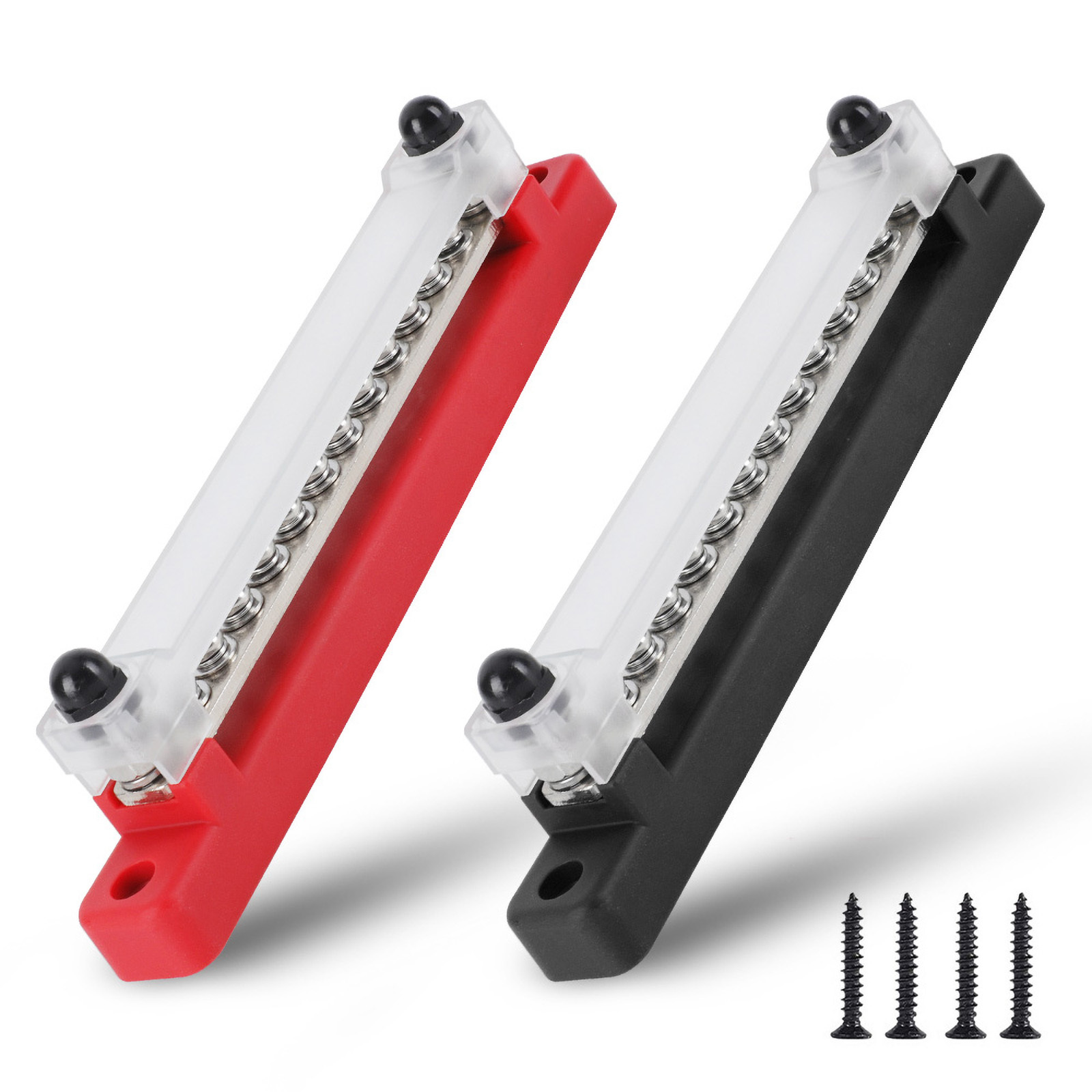 M6 12V Klemmenblok Bus Bar 1/4 Inch Stud 150A Elektrische Stroomverdeling Blok Bus Bar voor Vrachtwagen Boot Camper RV Caravan: Army Green