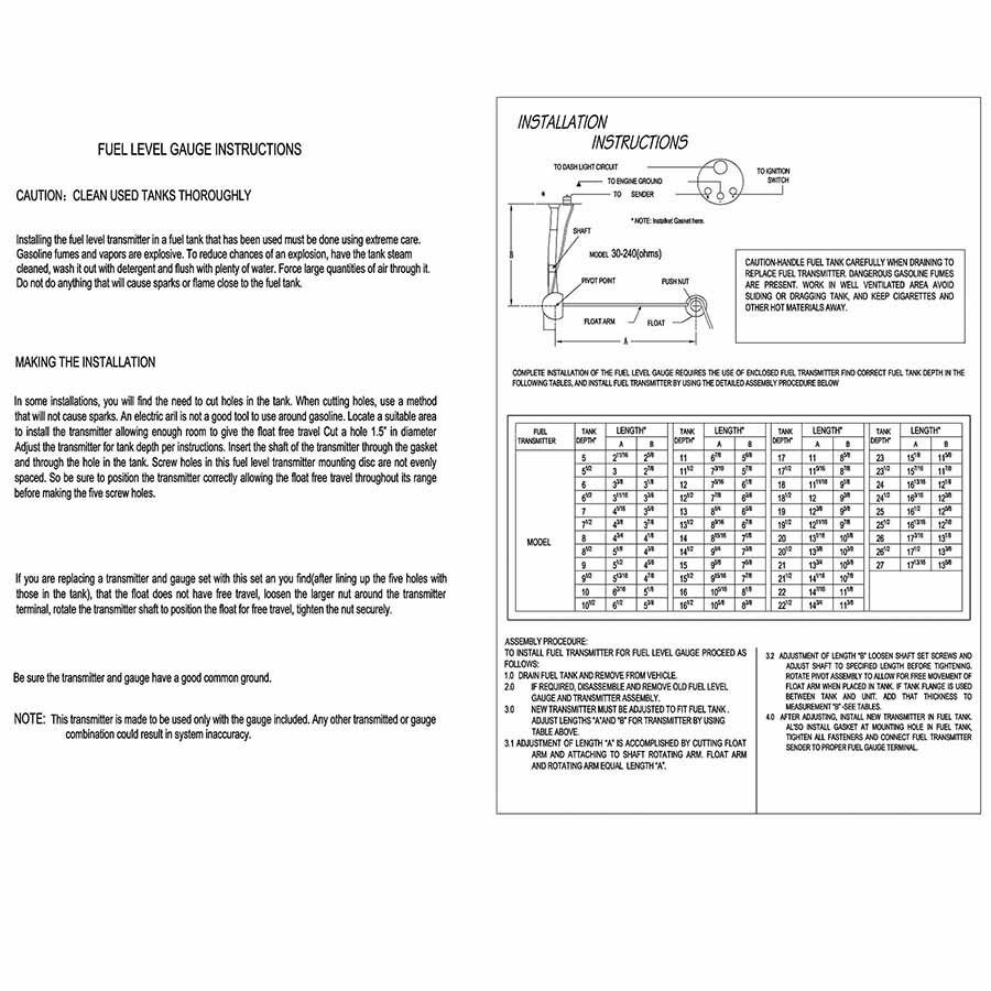 2&quot; 52mm Red LED Car Pointer Fuel Level Meter with Sensor E-1/2-F Smoke Screen Automotive Petrol Meter