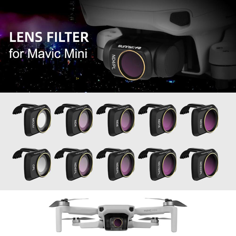 Gimbal linse filter mcuv  nd4 nd8 nd16 nd32 filtersæt til dji mavic mini drone tilbehør