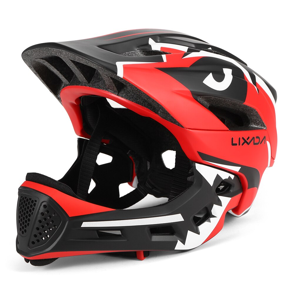 Lixada Kids Detachable Full Face Helmet Children Sports Safety Helmet for Cycling Skateboarding Roller Skating Helmet: Red