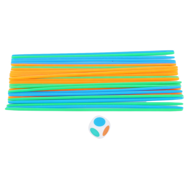 100 unids/set Multicolor Pick-Up Sticks juego con dados juguete clásico de escritorio juego de juguete niños Aprendizaje Temprano juguete educativo