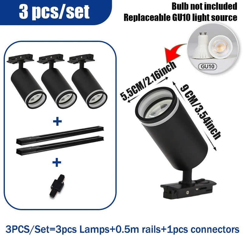 Rumindretning  gu10 -skinne led-lampe til husholdningsapparater køkkenspotlight tøjbutik skinnesæt loftspotlights: Mørk gul