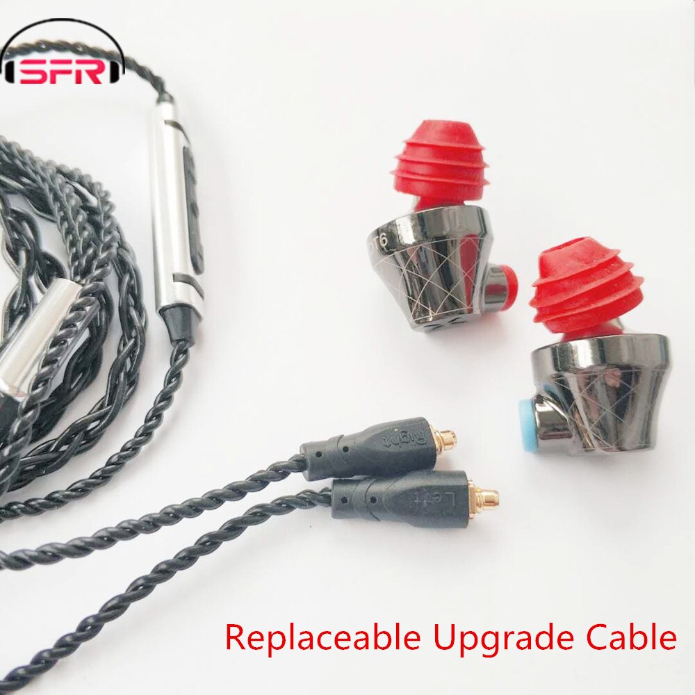 SENFER-auriculares internos híbridos HIFI DT6 1DD + 1BA, para DJ, correr, deportes, cables desmontables MMCX, V30, A10, DT8, T2, V80, C10, T3
