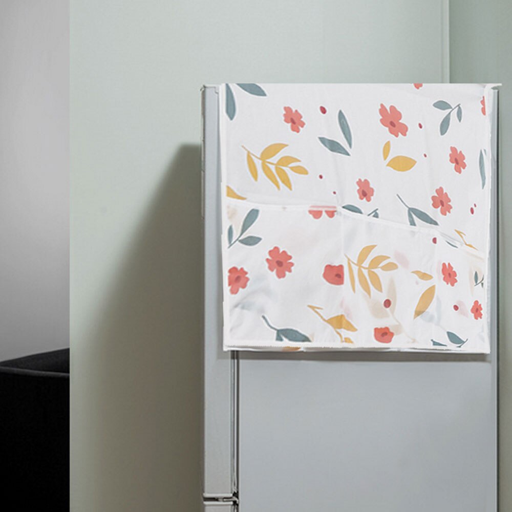 1 pc geométrico pequenas flores impressão geladeira capa única porta geladeira capa poeira máquina de lavar roupa capas poeira toalha