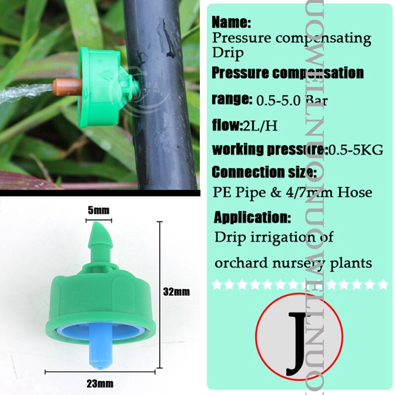 20Stck Viele Arten Garten Tropf Bewässerung Emitter Einstellbare Fluss Tropf Garten Gewächshaus Bewässerung Sprinkler PC Tropfen Emitter: Schwarz