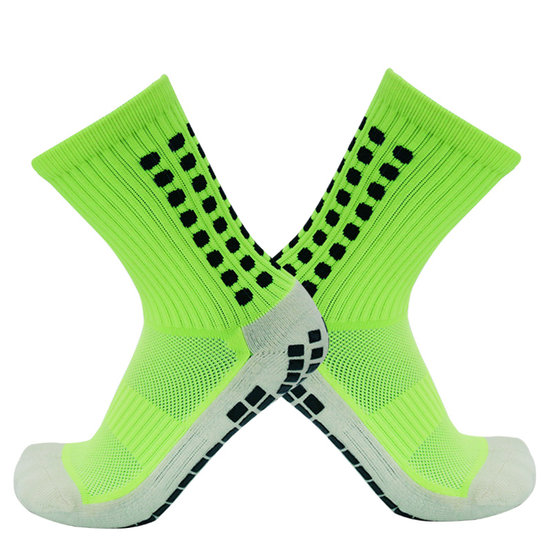 Mens Womens Heel Shield Pattern soccer Socks Sports Square Silicone Non-Slip Football Socks calcetines antideslizante futbol: SKY BLUE