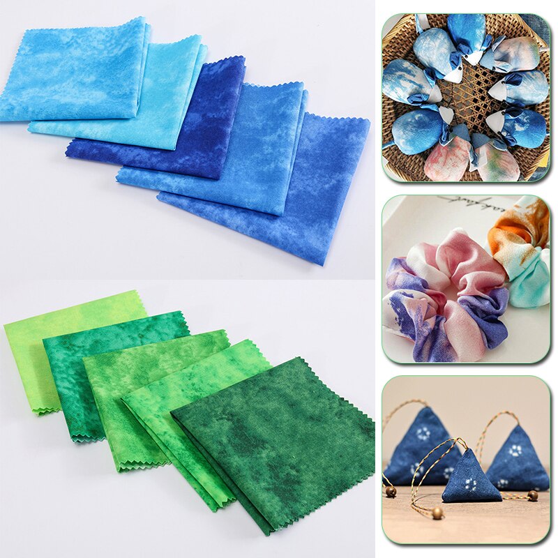 5 stk floral tie-dye patchwork-kombinasjon 20*20cm ren bomullsduk hode diy tie dye print barn regnbuestoff