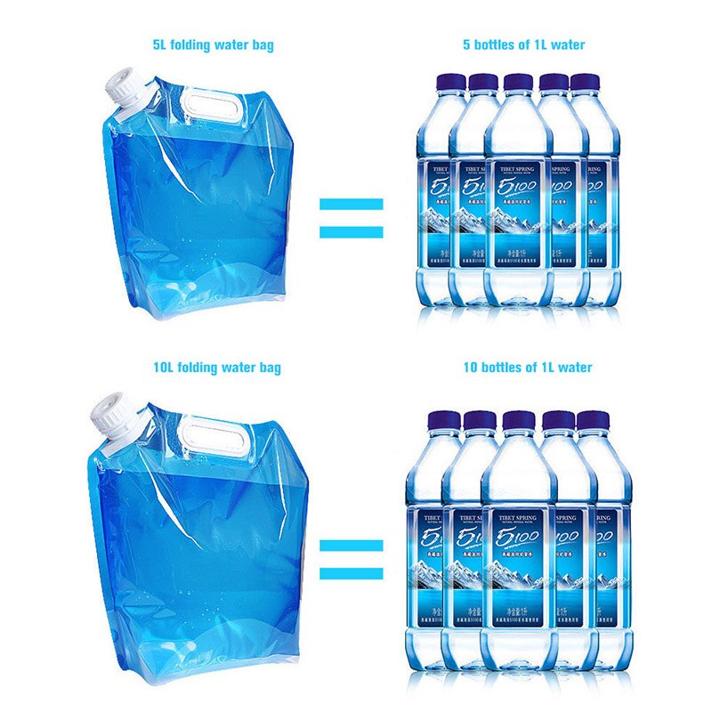 Outdoor Foldable Folding Collapsible Drinking Water Bag 5L/10L Car Water Carrier Container Hiking Camp Picnic BBQ Emergency Kit