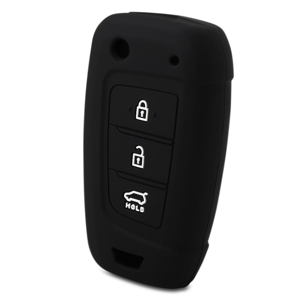 3 knop Siliconen Auto Afstandsbediening Sleutelhanger Shell Cover Case Voor Hyundai Solaris 2 Elantra i30 i35 i40 Tucson Kona