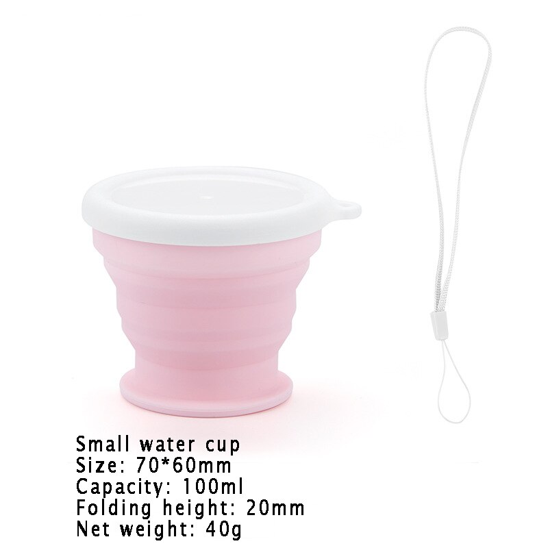 Nowy składany kubek silikonowy kubki robić kawy podróży składany kubek wody jedzenie stopień artykuły spożywcze odkryty kubek herbata kawa Handcup: S-różowy
