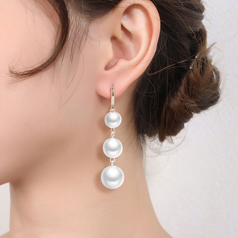 Onregelmatige Imitatie Parel Oorbellen Voor Vrouwen Pendientes Elegante Bijoux Femme Mode-sieraden Boucle D&#39; Oreille